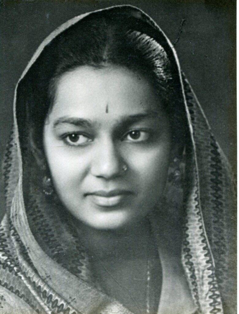 Portrait of Manjula's mom in traditional attire