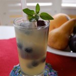 Cucumber Honeydew Cooler with Blueberry Ice