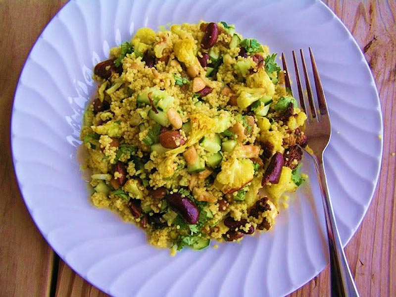 Curried Quinoa Salad with Roasted Cauliflower
