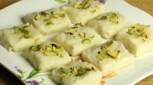 Milk (Khoya) Burfi Recipe by Manjula