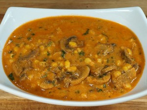 Mushroom Corn Cashew Curry Recipe by Manjula