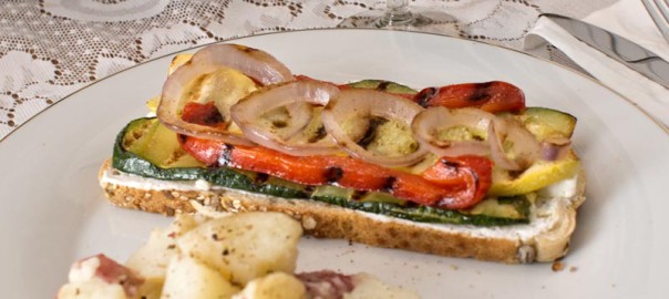 Open-faced Grilled Feta Sandwich