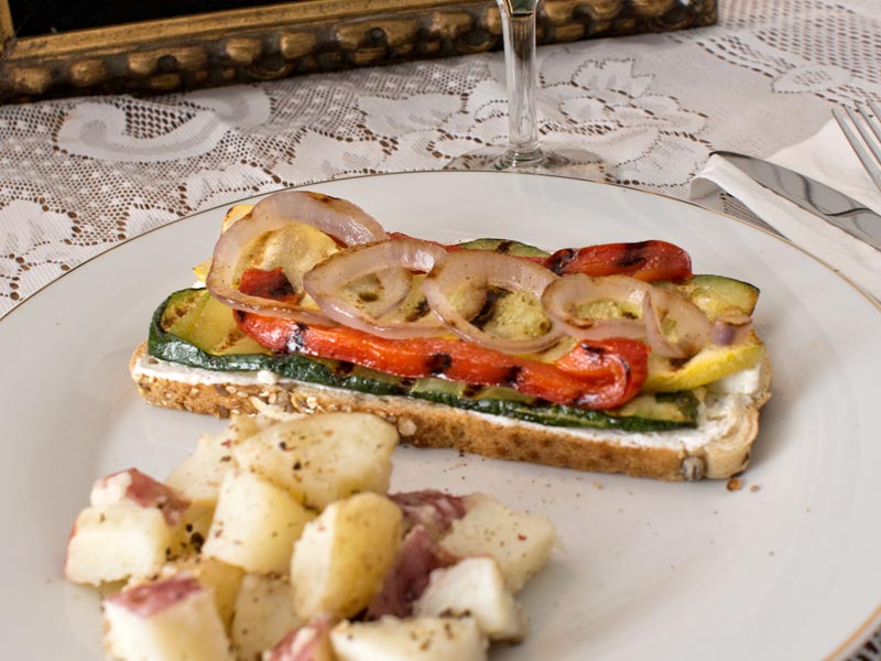 Open-faced Grilled Feta Sandwich Recipe by Priscilla