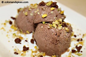Chocolate Coconut Ice Cream with Crunchy Toppings