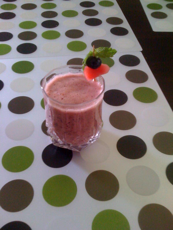 Watermelon Blueberry Mint Spicy Lassi