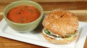 Spicy Chickpea Patty Sandwich Recipe by Manjula